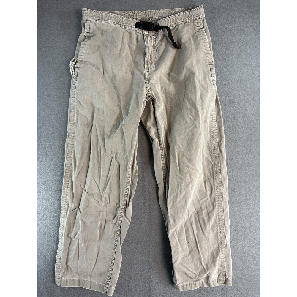Gramicci Original Freedom Pants Mens 34x28 Beige Relaxed Fit Canvas USA FLAW